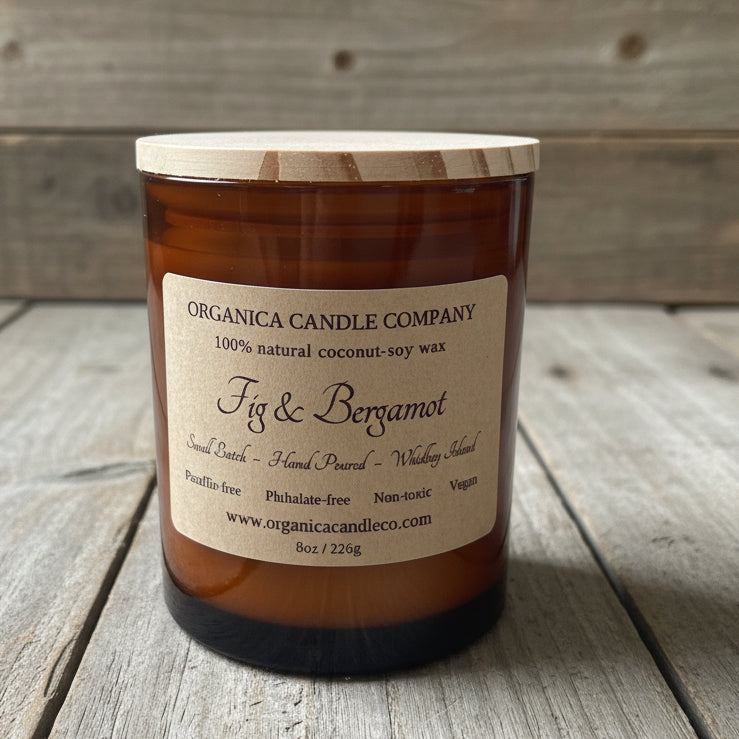 Fig & Bergamot - Apothecary Glass w/ Wood Lid - 8 oz