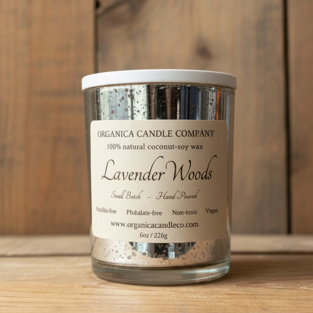 Lavender Woods - Mercury Glass & wood lid - 6 oz