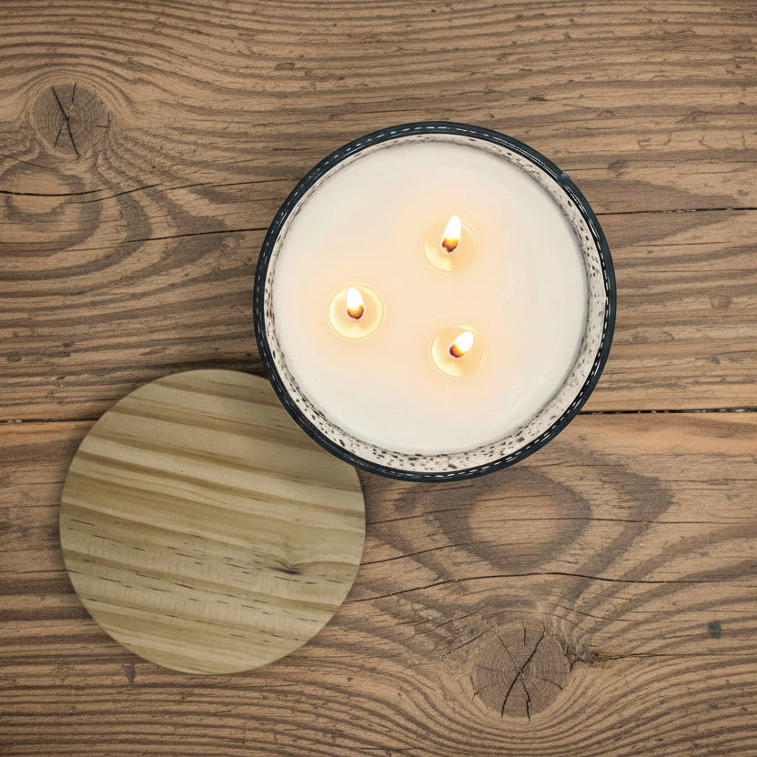 Fig & Bergamot - Mercury Glass w/ Triple Wick & Wood Lid - 14 oz