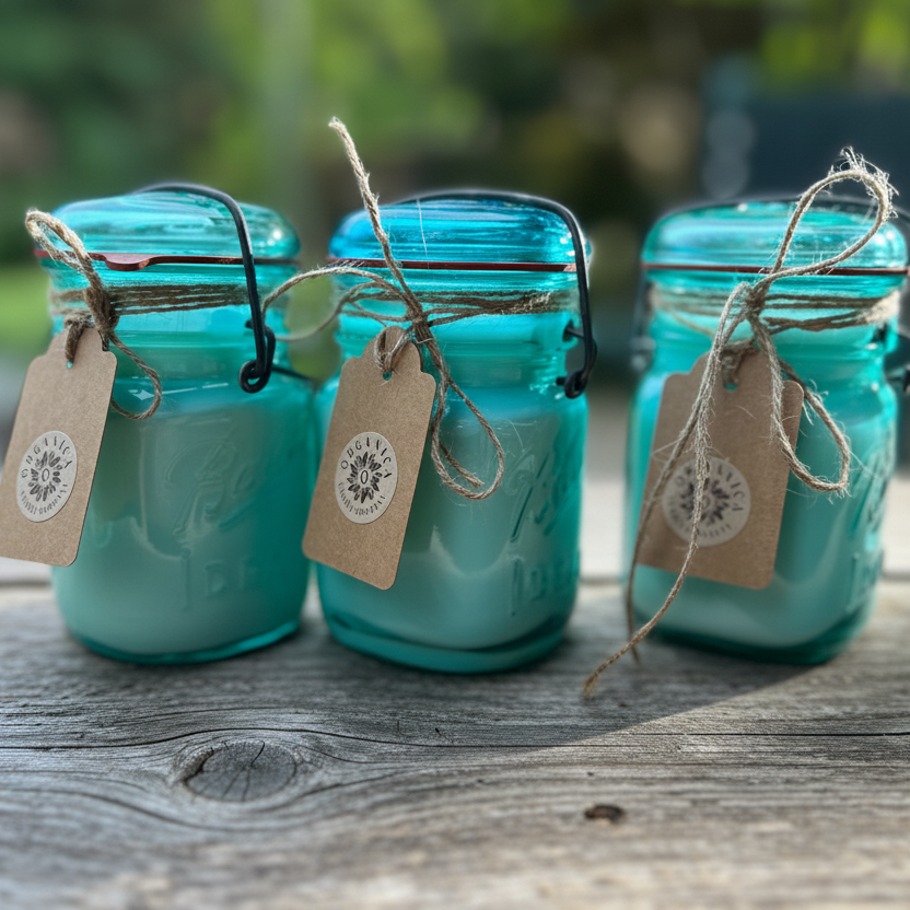 Vintage 1976 Bicentennial Mason Jar Candle
