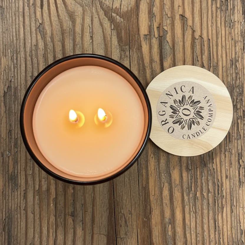 Vanilla & Oak - Apothecary Glass w/ Double Wick & Wood Lid - 12 oz