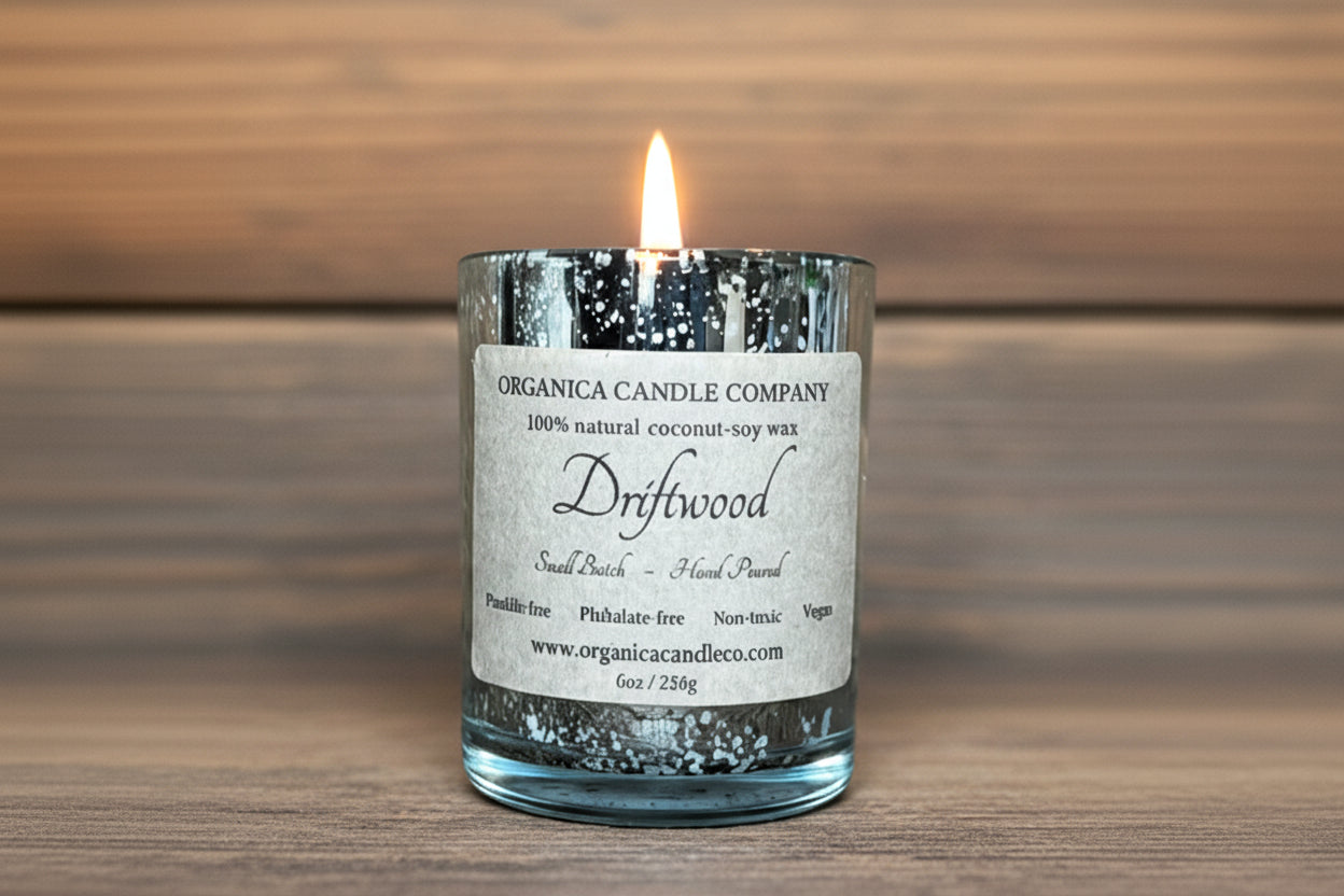 Driftwood - Mercury Glass & Wood Lid -6 oz