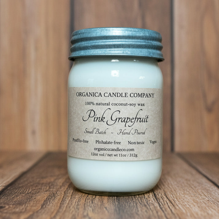 Pink Grapefruit - Mason Jar - 12 oz