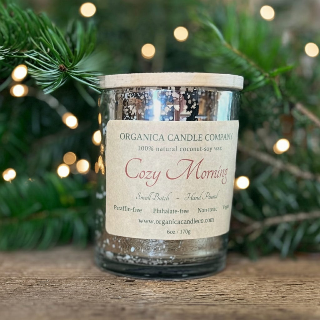 Cozy Morning - 6 oz Mercury Glass with Lid