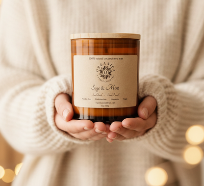 Sage & Mint - Apothecary Glass w/ Double Wick & Lid - 12 oz