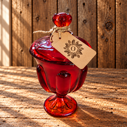 Vintage Ruby Red Viking Glass Candle | Fig & Bergamot | 9oz