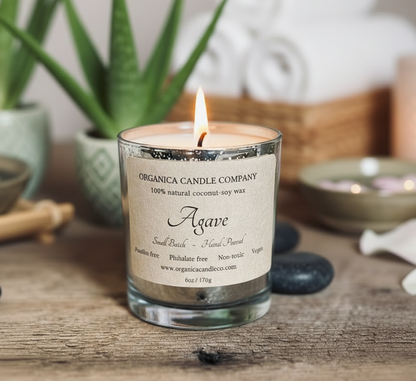 Agave - Mercury Glass & Wood Lid - 6 oz