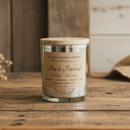 Pine & Patchouli - Mercury Glass w/ Wood Lid - 6 oz