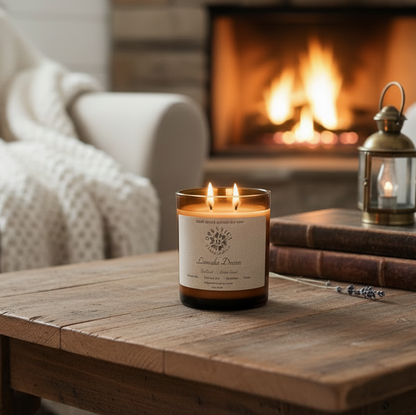 Lavender Dream - Apothecary Glass w/ Double Wick & Wood Lid - 12 oz