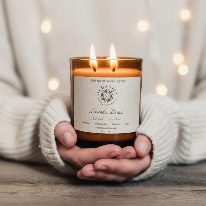 Lavender Dream - Apothecary Glass w/ Double Wick & Wood Lid - 12 oz