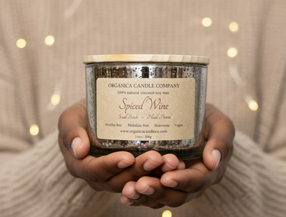 Spiced Wine- 14 oz Mercury Glass - Triple Wick & Lid