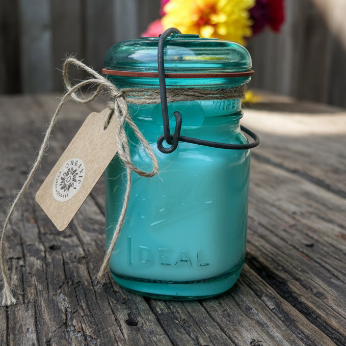 Vintage 1976 Bicentennial Mason Jar Candle