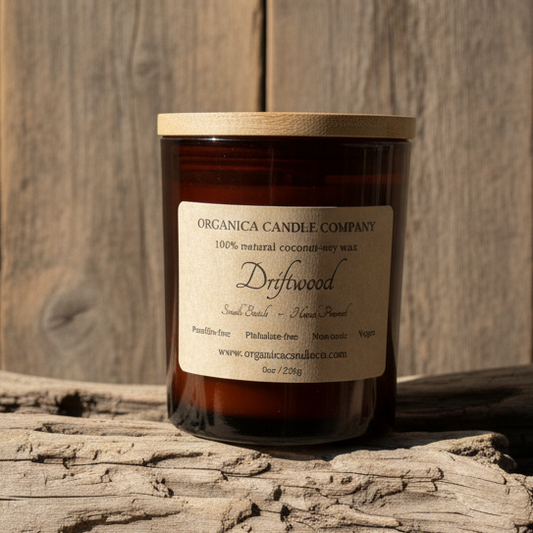 Driftwood - Apothecary Jar w/Wood Lid - 8 oz