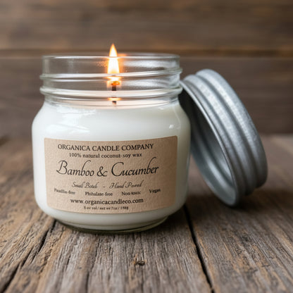Bamboo & Cucumber - Mason Jar - 8 oz