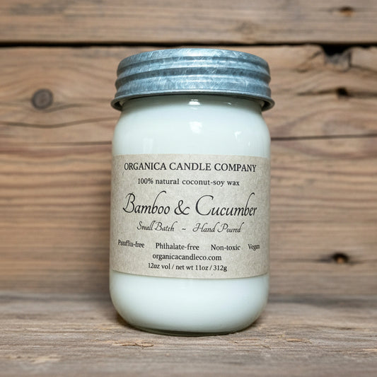 Bamboo & Cucumber - Mason Jar - 12 oz
