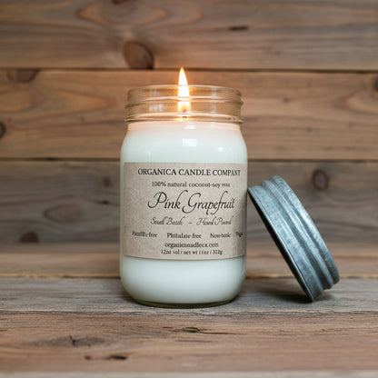 Pink Grapefruit - Mason Jar - 12 oz